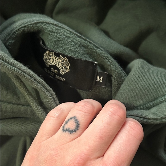 Darc sport Green crop Hoodie Embroidered - Picture 2 of 5
